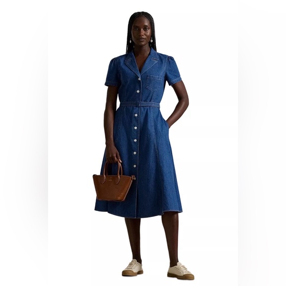 Polo Ralph Lauren Buttoned Denim Midi Dress Rare
medium deep indigo blue - Picture 3 of 10